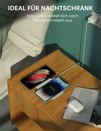 Бездротовий зарядний пристрій JoyGeek 2-в-1, 15W, для iPhone та Samsung, білий