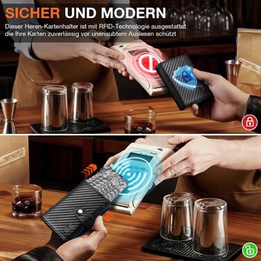 Чоловічий гаманець TENBST з відділом для монет та RFID захистом, Slim Wallet, 10 відділень для карток, помаранчевий