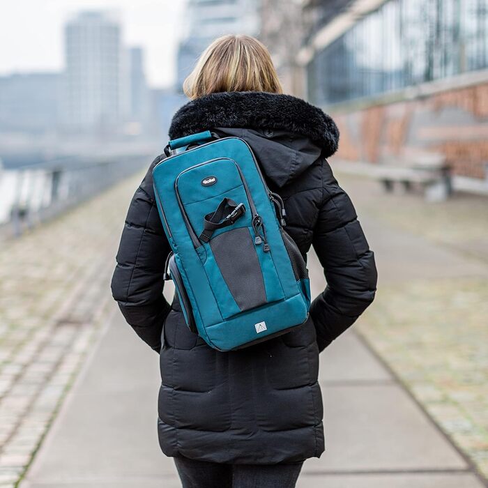 Сумка-слінг Rollei Fotoliner Ocean: фоторюкзак з перероблених пластикових пляшок (45 шт.), сірий, з дощовиком