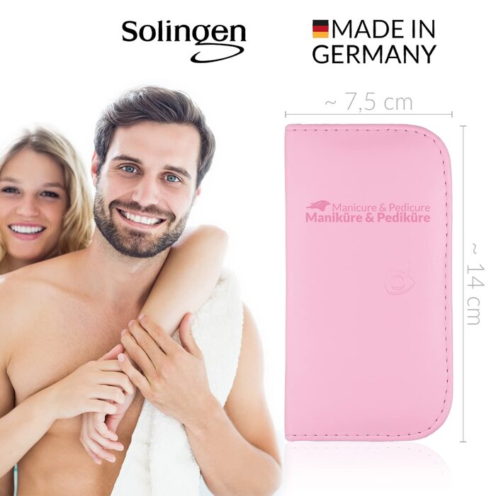 Набір для манікюру Solingen marQus: 6 предметів з нержавіючої сталі в еластичному футлярі з рожевої шкіри (преміум якість)