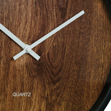 Relaxdays Modern Wall Clock with Wood-Look Finish