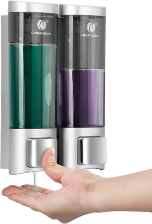 Ручний дозатор мила CHUANGDIAN, настінний, 200 мл, білий (подвійний сріблястий)