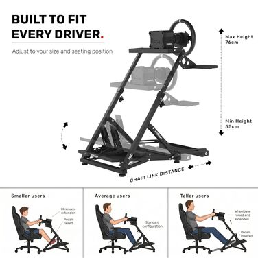Ігровий стійка для керма GT Omega PRO Wheel Stand з посиленою педальною платформою, тримачем КПП та фіксатором крісла, складана