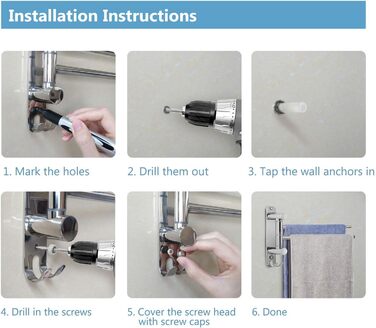 Поворотний тримач для рушників JSVER на 180° з нержавіючої сталі, 4-х віяльний, для ванної, кухні та гардеробу (срібло)