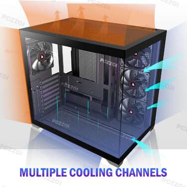 Корпус ПК KEDIERS G500 (білий) з 7 ARGB-вентиляторами, Mid-Tower ATX, з подвійним загартованим склом, для геймінгу