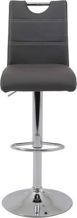 Hela Miranda Bar Stools - 2 Pack, Adjustable Height, 360° Swivel, Grey Faux Leather - Bistro Chairs