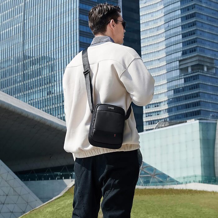 Чоловіча сумка-месенджер BAIGIO через плече Crossbody для подорожей, спорту та роботи, багатофункціональна сумка з відділеннями, L, чорна
