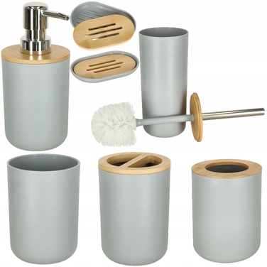 Набір аксесуарів для ванної кімнати (6 предметів): дозатор для мила, стакан та мильниця
