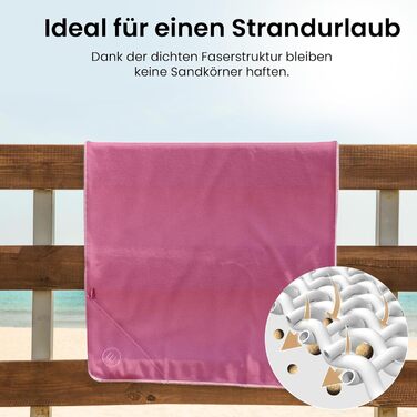 Набір з 2 рушників з мікрофібри: швидковисихаючі, компактні, легкі | Великі та маленькі рушники з мікрофібри для кемпінгу, фітнесу, спорту, басейну, подорожей (рожеві)