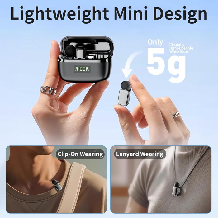 Беспроводной петличный микрофон для телефона/iPhone/iPad/камеры, мини-микрофон для стриминга, подавление шума, Plug & Play, идеален для видеосъемки, подкастов, YouTube, TikTok и интервью (S7)