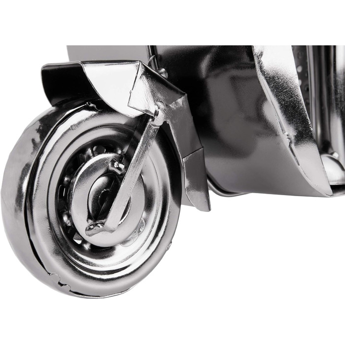 BRUBAKER Wine Bottle Holder Scooter Rider Silver - Metal Sculpture Bottle Stand - 27 cm Metal Figure Wine Gift for Scooter Fans - with Greeting Card