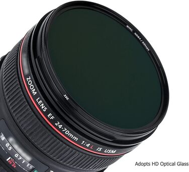 Фільтр ND64 JJC Graufilter – 72 мм, ультратонкий, багатошарове покриття, HD оптичне скло, професійний фільтр для фотографії