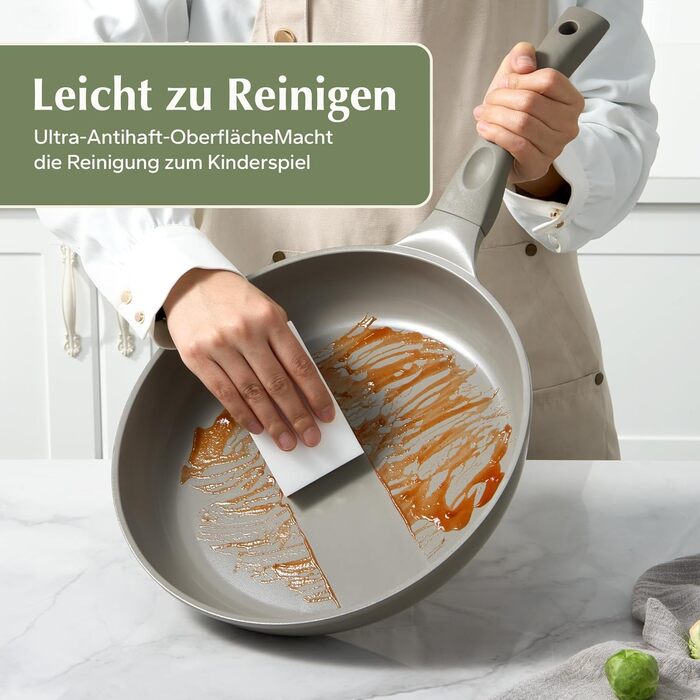 Redchef Ceramic Non-Stick Fry Pan - 28cm Induction Compatible, Omelette Pan - Chef's Quality, Scratch & Dishwasher Safe, PTFE, PFAS & PFOA Free