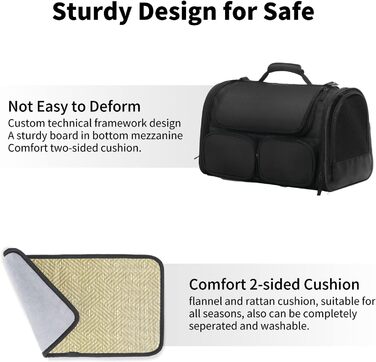 Транспортна переноска для котів та собак FUKUMARU, рожева, велика, до 22 кг