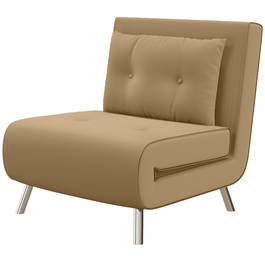 HOMCOM Sleeper Chair Folding Chair with Bed Function 77x88x83cm, Single Sofa with Cushion, Velvet Upholstered Sofa in Brown for Guests