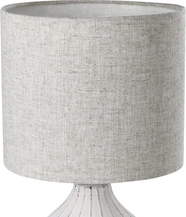 Настільна лампа EGLO Bellariva: кераміка, кремовий колір, тканина білого кольору, з вимикачем, E14, для вітальні та спальні
