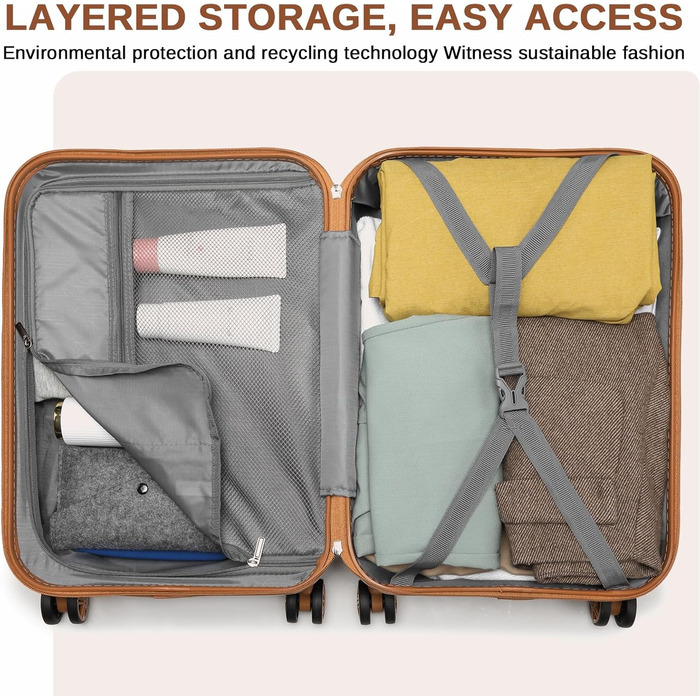 Набір валіз KONO 4 шт. з ABS, TSA-замок, коліщата-двійники, M-L-XL, білий