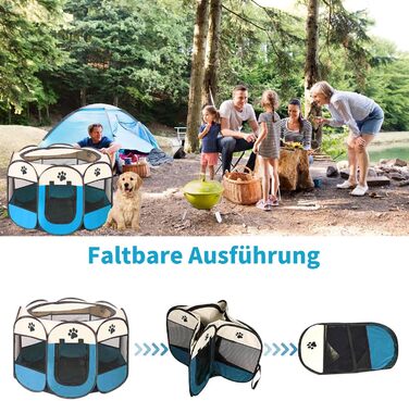 Змінний вольєр для цуценят, портативний огородження для собак, кроликів та котів (синьо-білий)