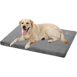 EMPSIGN Dog Bed for Large Dogs, Washable Dog Cushion, Waterproof Dog Bed XL 104x71x7.6cm, Dog Cushion Suitable for Cages, Dog Mat with Removable and Washable Cover for Large Dogs, Grey