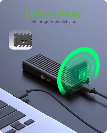 Зовнішній корпус для M.2 PCIe SSD ICY BOX Aluminium USB 3.1 Type-C IB-1817M-C31, чорний (без інструментів)