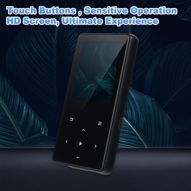 MP3-плеєр 128GB з Bluetooth, портативний музичний плеєр з динаміком, 2.4' Full Touch Screen, HiFi звук, FM радіо, записувач, навушники в комплекті, для спорту