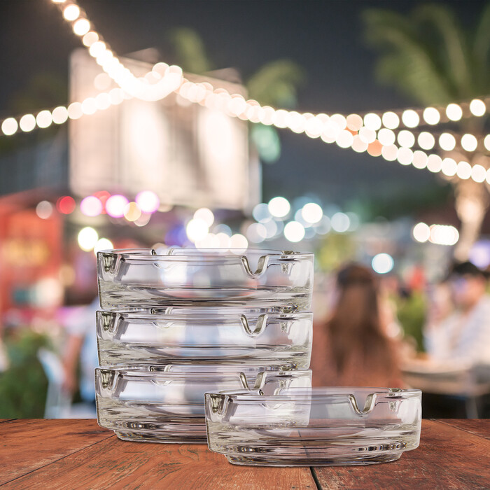 Relaxdays Glass Ashtray Set of 4