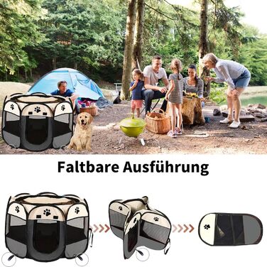 Портативний вольєр для цуценят та дрібних тварин, розкладний, з кріпленням на присосках, сірий