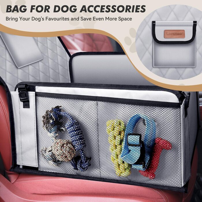 Автокрісло для собак: стабільне, водонепроникне, з підсиленими стінками та ременями безпеки, сіре