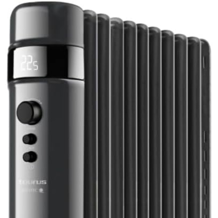 Радіатор масляний Taurus Dakar 7 елементів, 1500W, з термостатом, захист від перегріву, сірий