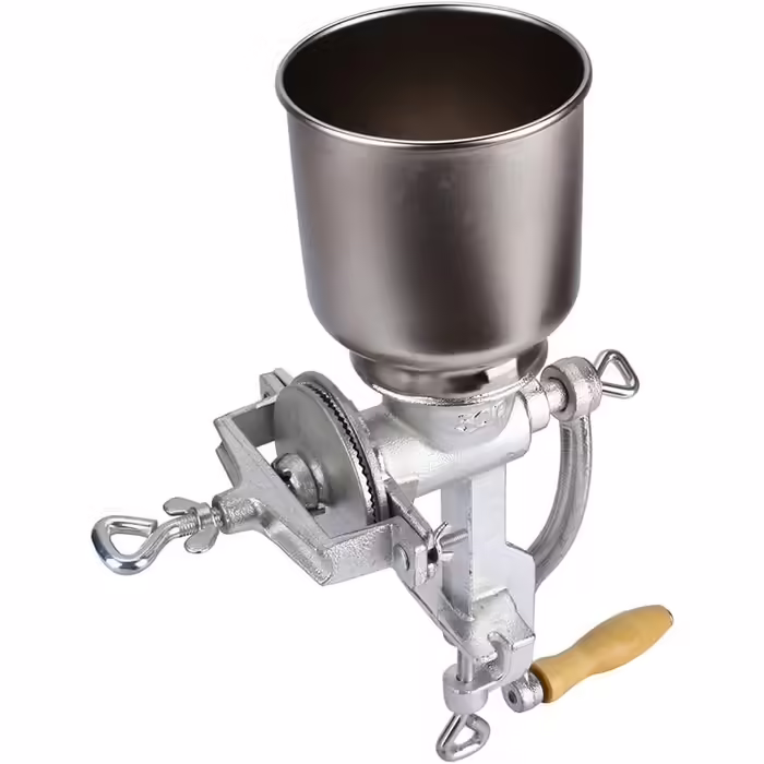 Manual Grinder, Table Clamp Corn Mill Grain Mill, Manual Mill Manually with Large Cast Iron Hopper for Grains, Seeds, Coffee, Corn, Pepper, Nuts 43 x 28 x 16 cm