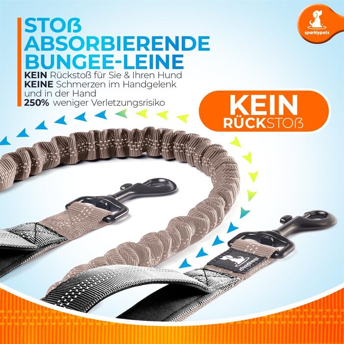 Спортивна повідка на талію для собак SparklyPets - Безпечна повідка для прогулянок для середніх та великих порід - Комплект з тримачем для телефону, змінним контейнером для відходів тварин, кишенькою для ласощів та тримачем для пляшки