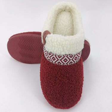 Жіночі домашні тапочки ofoot Fuzzy House: теплі, зручні шкарпетки з м'яким флісом, підошва з гуми, 41/42 EU, червоні
