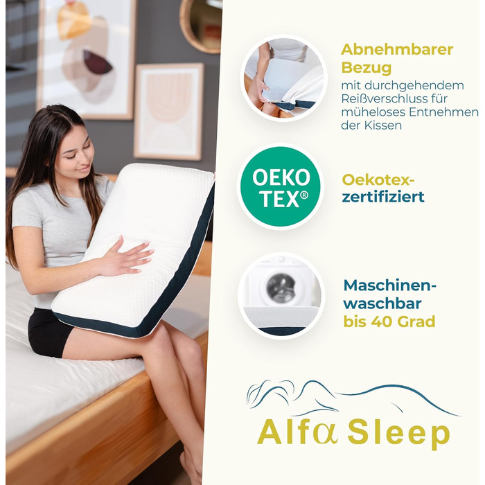 ALFA Sleep Orthopedic Pillow [The Flow Pillow] Ergonomic Neck Pillow made of Memory Foam, Reversible Pillow, Pillow, Side Sleeper Pillow & Back Sleeper Pillow