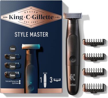 King C. Gillette Style Master: бездротовий тример для бороди з технологією CenterCut, чорний