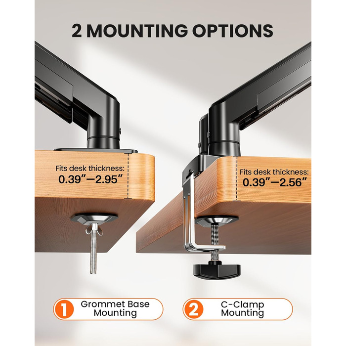 Кріплення для монітора ErGear 2 монітори, регульоване, для екранів 13-32