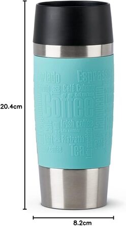 Термокружка Emsa Travel Mug Classic, 360 мл, Mintgrün, з рукавом, 4 год гаряче, 8 год холодне, 100% герметична