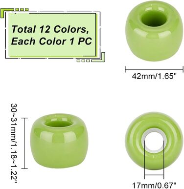 AHANDMAKER 12-Piece Small Mini Toothbrush Holders Ceramic, Multicolor Handmade Ceramic Toothbrush Holder Sets, Elegant Mini Ceramic Toothbrush Holders for Bathroom Vanities