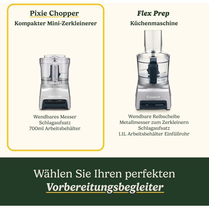 Cuisinart Pixie Chopper: Зеркалеро 0.7л з 2 швидкостями, SmartPower-лезо, BladeLock, компактний, миючий, BPA-free, для соусів, пасти