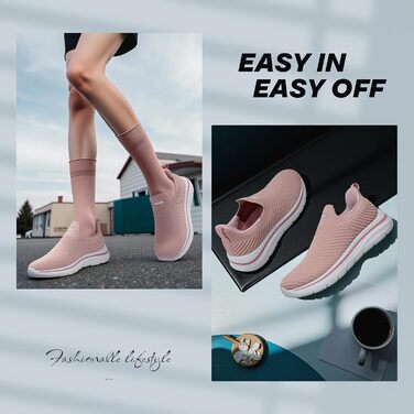 Сліпони жіночі: зручні кросівки для ходьби, занять фітнесу та джогінгу (2630 D Рожевий, 40 EU)