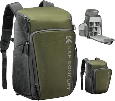 Рюкзак для фотокамери K&F Concept Alpha, 25L, чорний, з відділенням для 16-дюймового ноутбука, сумісний з Canon/Nikon/Sony/DJI Mavic