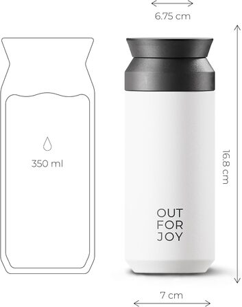 Термокружка з нержавіючої сталі 350 мл | Термокружка для кави та чаю на винос | З подвійними стінками, ізольована, не протікає | Travel Tumbler | Зберігає тепло 4 години / холод 8 годин (Білий Шовк)