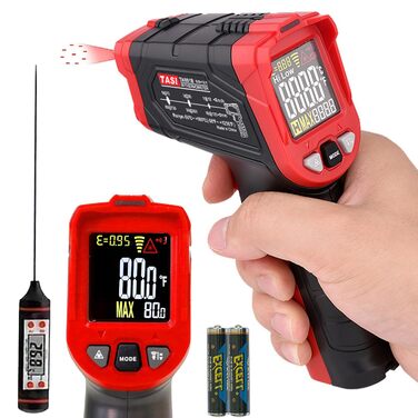 Інфрачервоний термометр лазерний цифровий -37°F~1022°F (–50°C～880°C) - Ідеально для приготування їжі, барбекю та холодильників