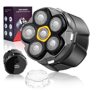 Електричний бритва для гоління голови Glatzen Herren 6D з LED дисплеєм, водонепроникний, магнітна плаваюча головка, для сухого та вологого гоління