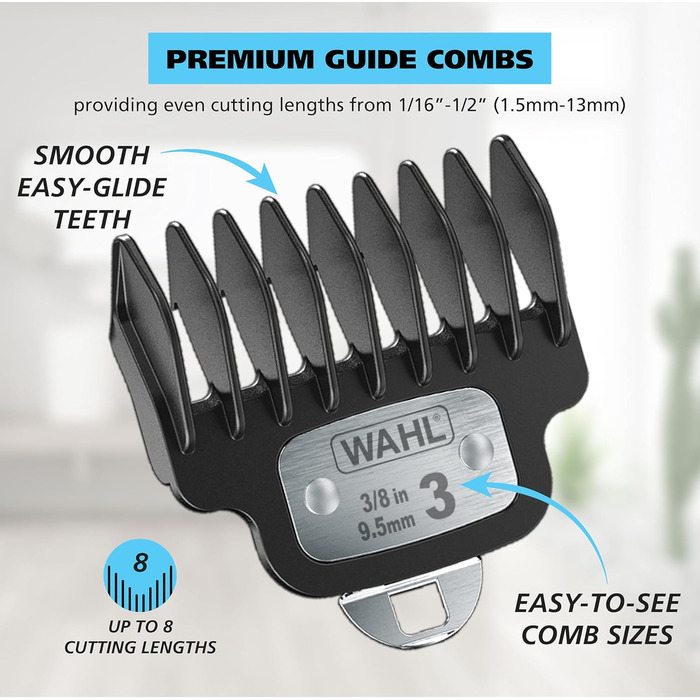 Триммер для бороди Wahl Pro Series High Visibility: акумуляторний, водонепроникний, набір для грумінгу, знімні насадки, литієво-іонний