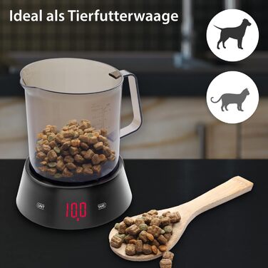 Digital Measuring Cup Scale | Dishwasher-Safe Measuring Cup with Weighing Station | 1 L and max. 3 kg