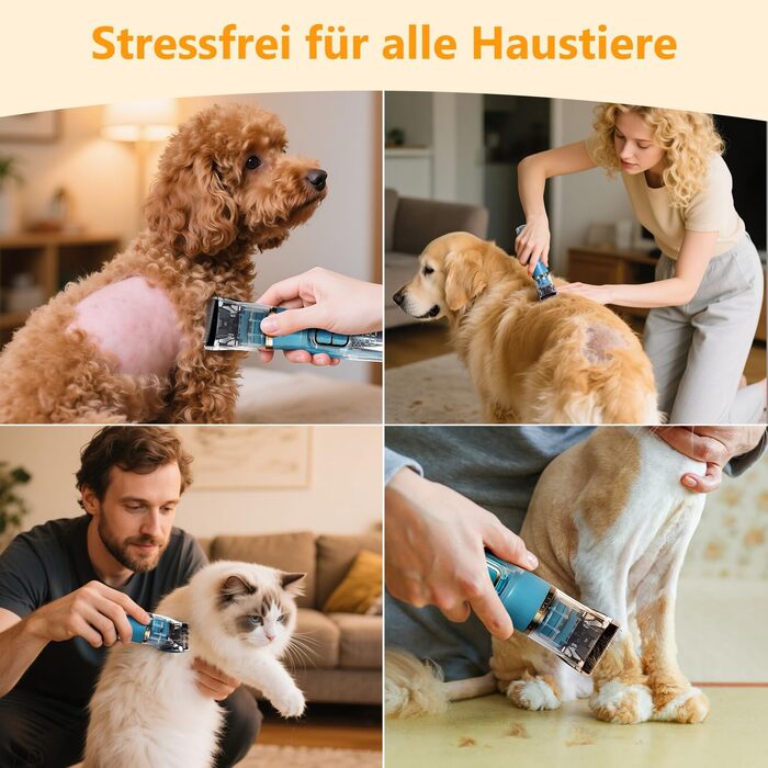 Машинка для стрижки собак Profi з титановими лезами: тиха, 3 швидкості, IPX5, акумулятор, швидка зарядка