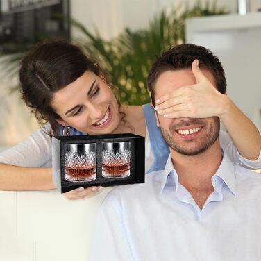 Набір Royouzi з 2 склянок для віскі, 300 мл, для скотчу, бренді, рому, мартіні – персоналізований подарунок для чоловіків, на день народження та поціновувачів віскі