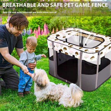 Клітка-забіг для цуценят, сіра. Розміру L. Розкладний забіг для тварин, огорожа для цуценят, портативна клітка для кошенят, цуценят, кроликів