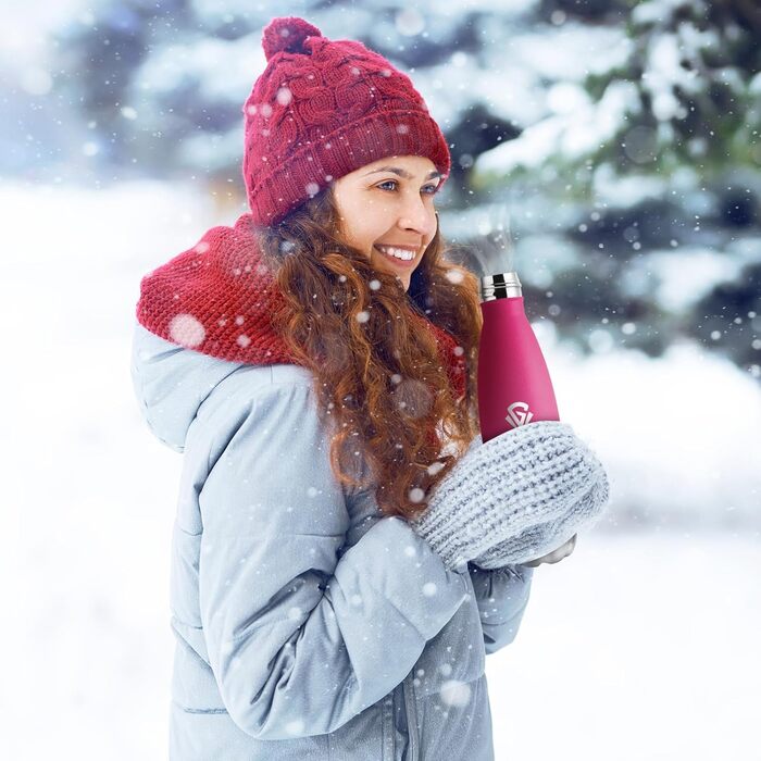 Термос-пляшка 1000 мл, термоізольована металева пляшка без BPA, подвійні стінки, підходить для газованої води, ізотермос для кемпінгу, дітей, фітнесу, спорту, подорожей, для хлопчиків та дівчаток (750 мл, Рожевий)