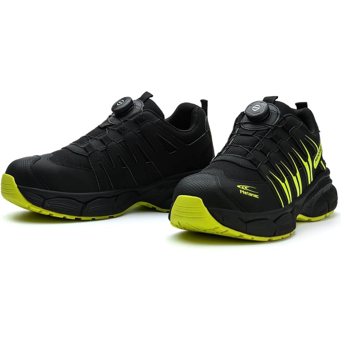 Черевики робочі чоловічі легкі, захисні черевики зі сталевим підноском, жіночі, дихаючі, зручні, широка колодка, гумова підошва, зелені, 43.5 EU